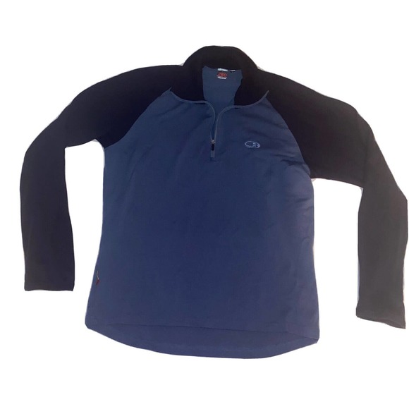 Icebreaker Bodyfit‎ 260 Merino Sweater Men Size Large Wool Blue Gorpcore Holes - Picture 1 of 15